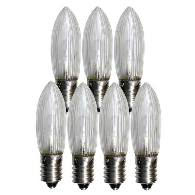 Universal LED Bulb konkav E10 10-55V klar 7-pack
