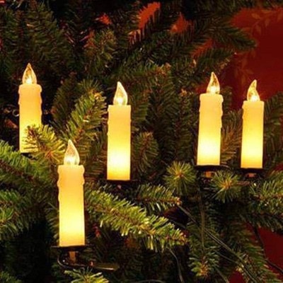 Dubbelledad inomhus julgransbelysning vit vaxljus 10 ljus