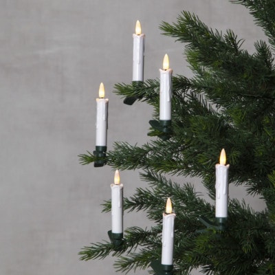 Trådlös julgransbelysning flame 10 LED-ljus med fjärrkontroll