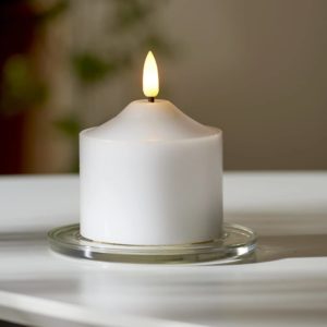 Batteridrivet blockljus flame 9,5 cm med 3D låga