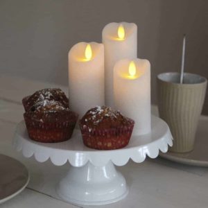 Batteridrivna vaxljus me Glow flame och timer 3-pack