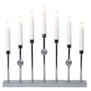 Gustavo 7 ljus Adventsljusstake krom