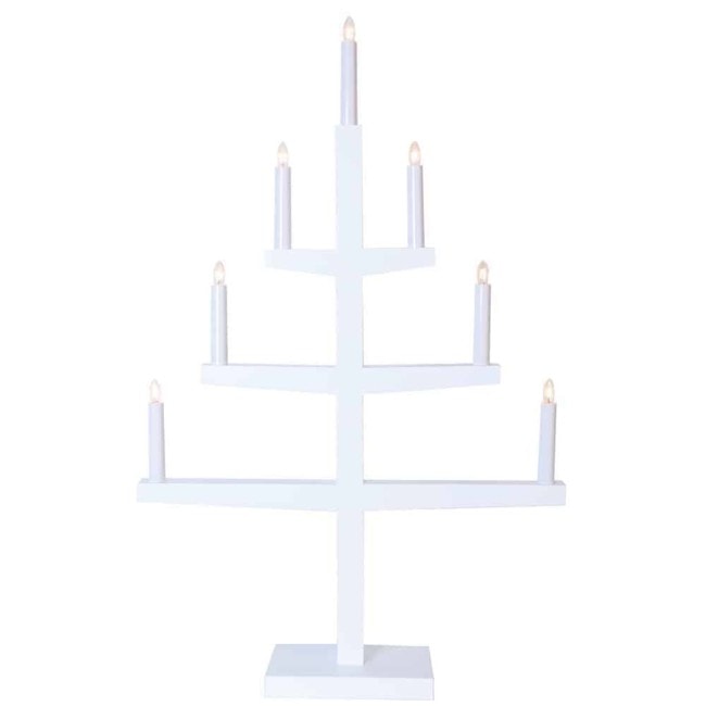 Tripp adventsljusstake 7 ljus vit