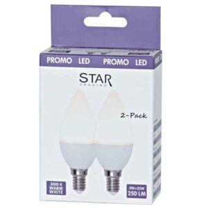 Promo LED Kronljus Opal E14 3000K 250lm 2-pack
