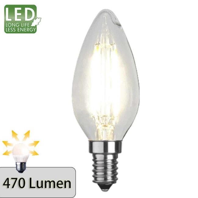 Illumination LED kronljus filament lampa E14 2700K 470lm