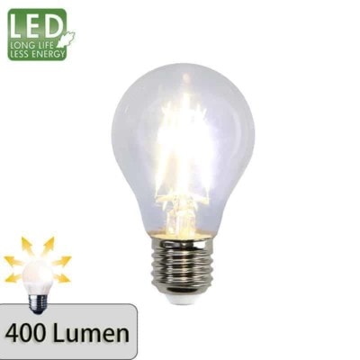 Illumination LED Klar filament lampa E27 2700K 400lm