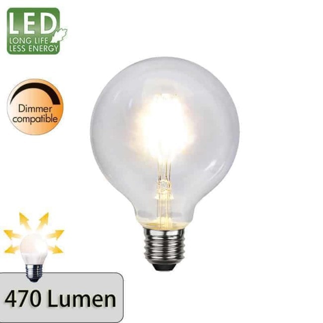 Illumination LED Globlampa G95 E27 2700K 470lm dimbar