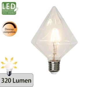 Illumination LED Glob Diamantlampa G115 E27 2700K 320lm dimbar
