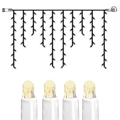 System LED istapp varmvit 100 ljus påbyggnad vit kabel