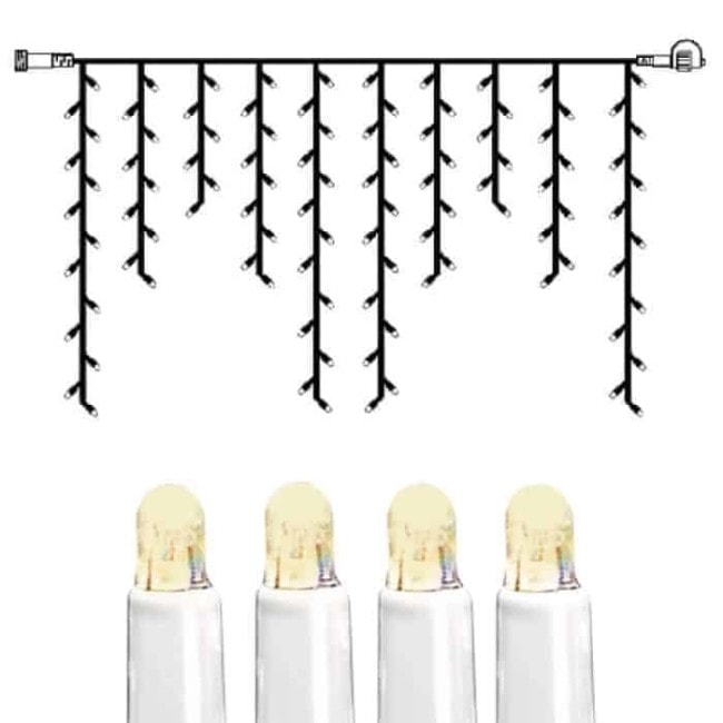 System LED istapp varmvit 100 ljus påbyggnad vit kabel