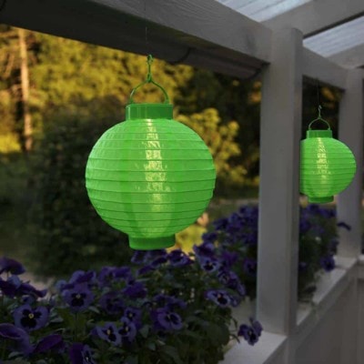 Solcell risboll grön LED 2-pack