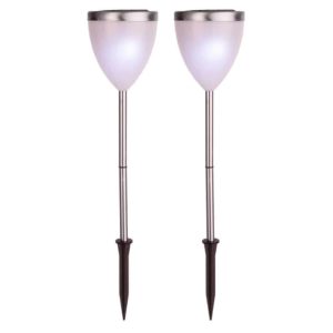 Gångljus solcell krom 6-pack