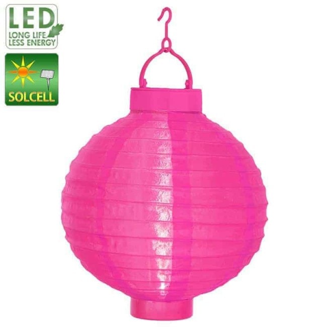 Solcell risboll cerise LED 2-pack