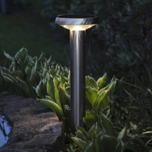 Solcell platt gångljus 25 lumen i rostfritt stål