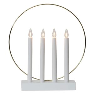 Adventsljusstake Glossy Ring 4 Ljus vit