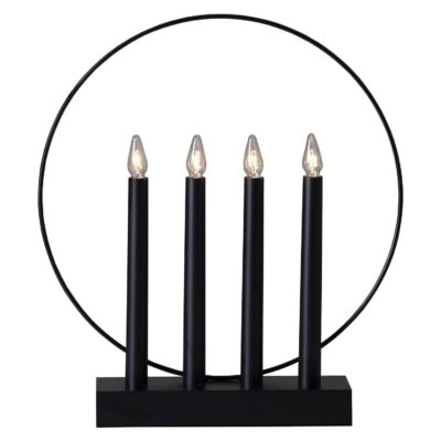 Adventsljusstake Glossy Ring 4 Ljus svart