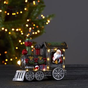 Julby Dekorativt tåg med jultomte