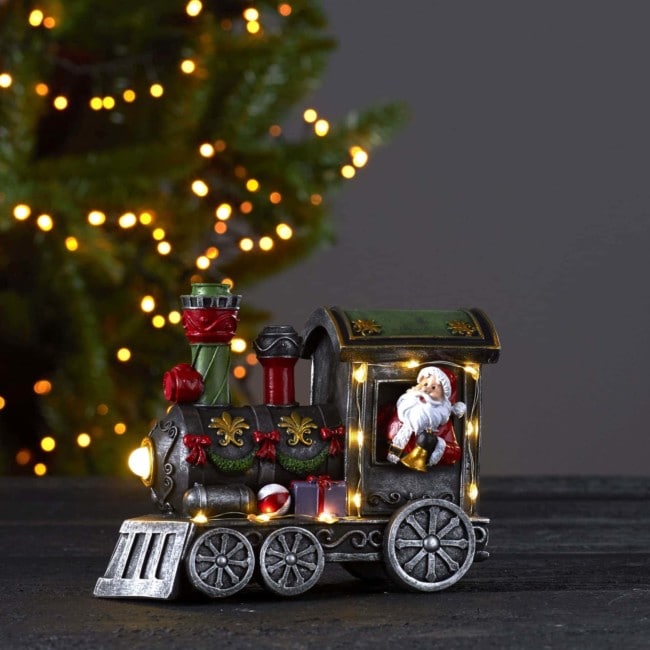 Julby Dekorativt tåg med jultomte
