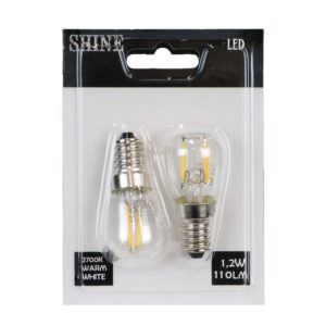 Shine filament päronlampa E14 2700K 110lm 2-pack