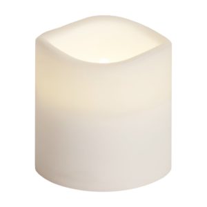 Batteridrivet ljus 7,5 x 7,5 cm vit i plast med timer