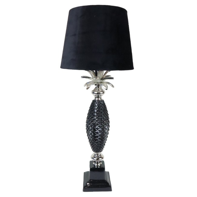 Ananas bordslampa i metall 44cm E14 svart/silver