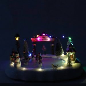 Julby isbana batteridriven med LED och rörelse