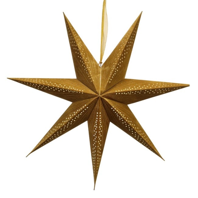 Adventsstjärna sammet stråla guld 75cm