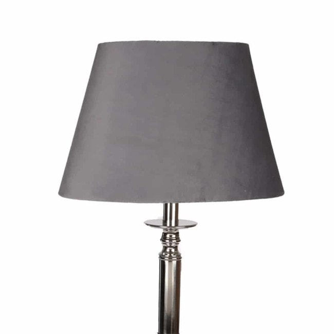 Lampskärm sammet oval grå 21x33x21cm