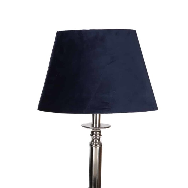 Lampskärm sammet oval mörkblå 21x33x21cm