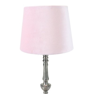 Lampskärm sammet rund rosa 18x23x18cm