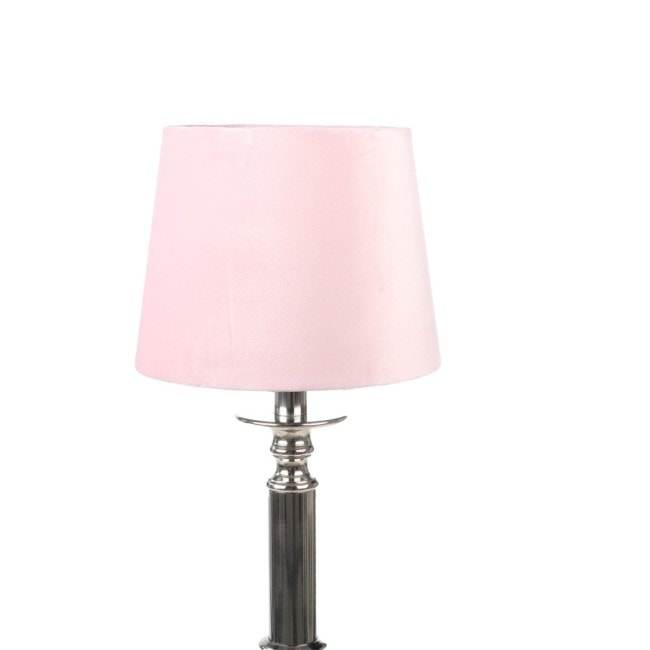 Lampskärm sammet rund rosa 18x23x18cm