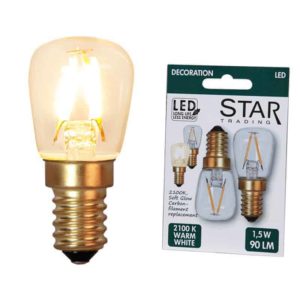 Decoration LED filament päronlampa E14 2100K 90lm 2-pack