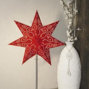 Antique mini stjärna på fot röd 55cm