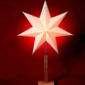 Karo mini stjärna på fot 55cm vit