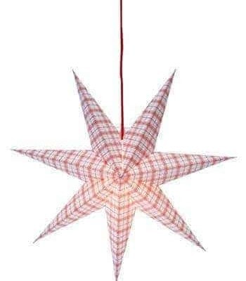 Lisa pappersstjärna vit/röd 54cm