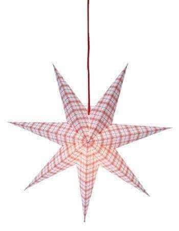 Lisa pappersstjärna vit/röd 54cm