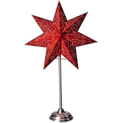 Antique mini stjärna på fot röd 55cm