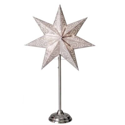 Antique mini stjärna på fot vit 55cm