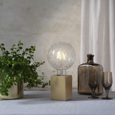 Decoration LED-lampa 353-68 stående med beige fot med guld tema