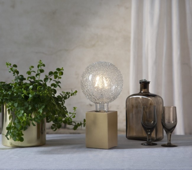 Decoration LED-lampa 353-68 stående med beige fot med guld tema