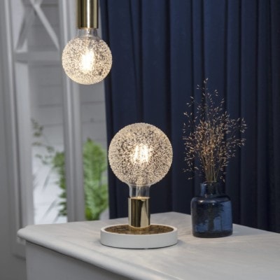 Decoration LED-lampa 353-68 stående och hängande i guld och vitt