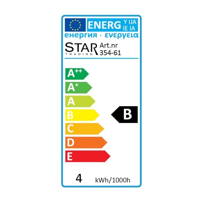 Energimärkning LED lampa 354-61