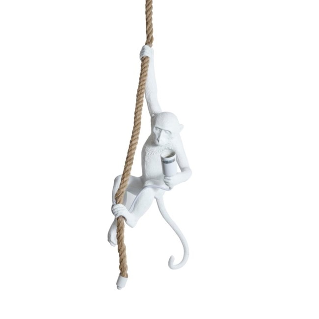 Taklampa Apa hängande i rep vit 70cm