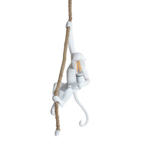 Taklampa Apa hängande i rep vit 70cm