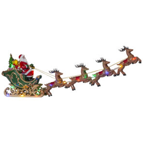 Tomte med flygande renar 48 cm 15 LED