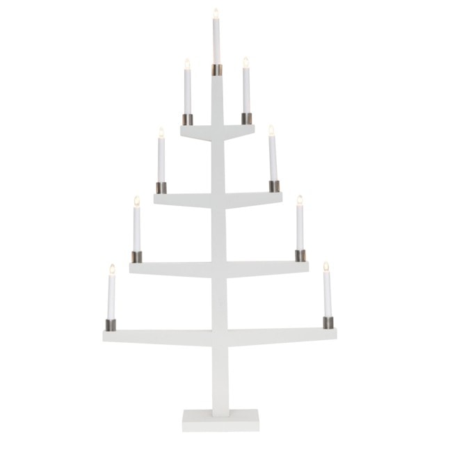 Tall adventsljusstake 100 cm Vit