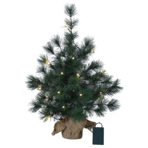 Dekorationsträd Tall 60cm 20 LED batteridriven grön