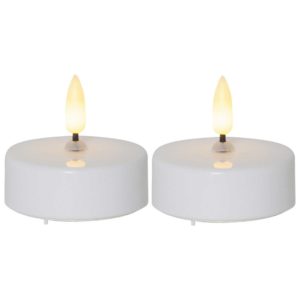 Stora Batteridrivna Värmeljus med timer 2-pack
