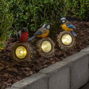 Solcellsdekoration spotlight med fågel