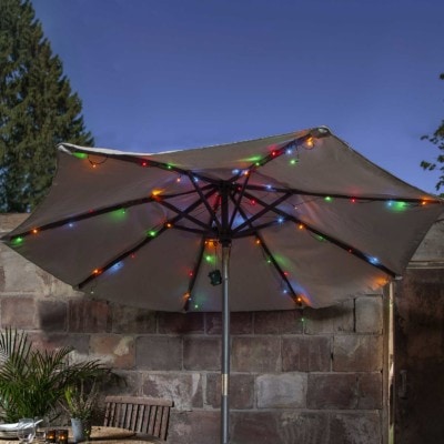 Batteridriven ljusslinga för parasoll och julgran 64 LED